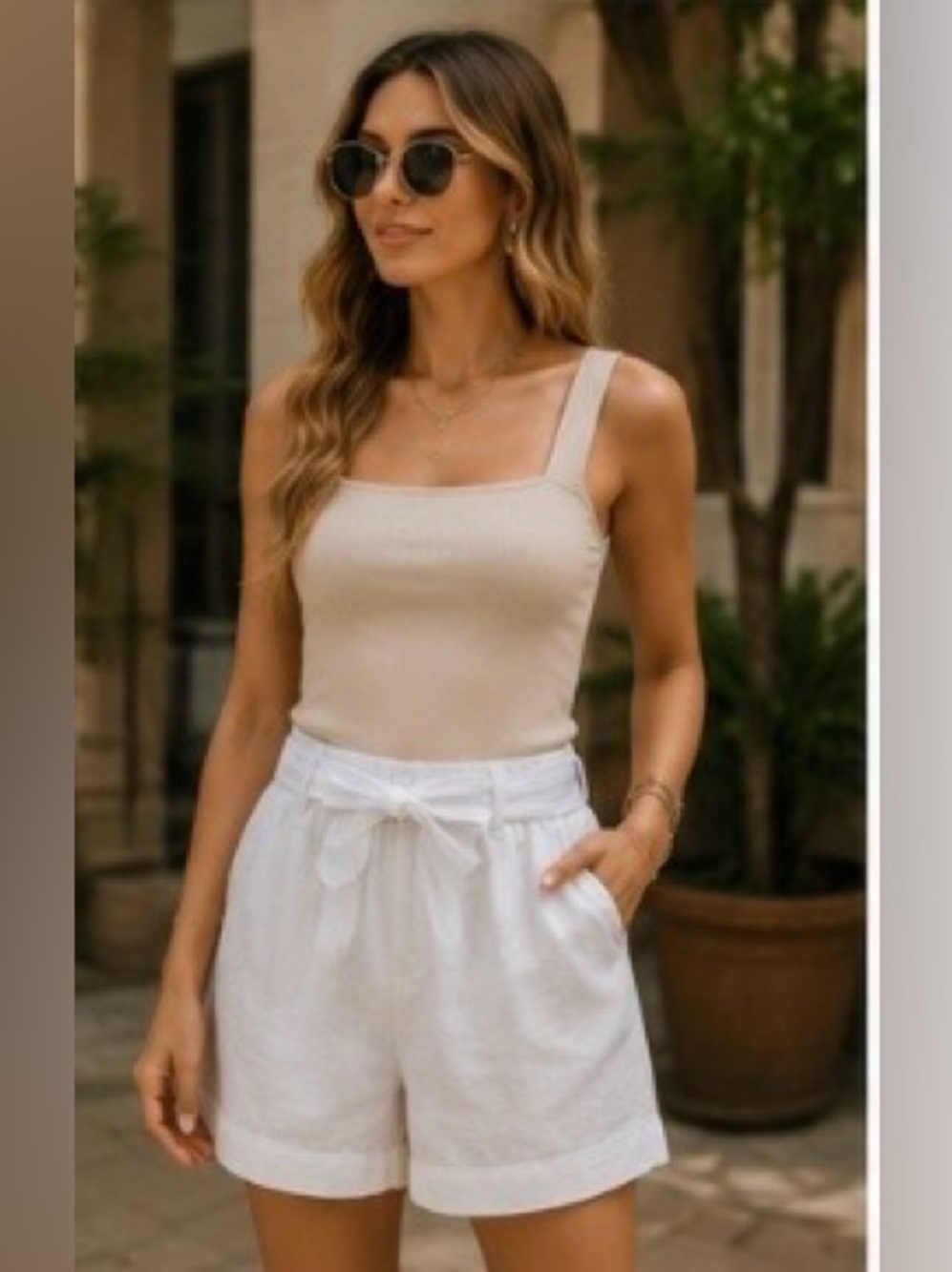 Polo Ralph Lauren Linen Tie Waist White Shorts XL Resort Coastal NWT